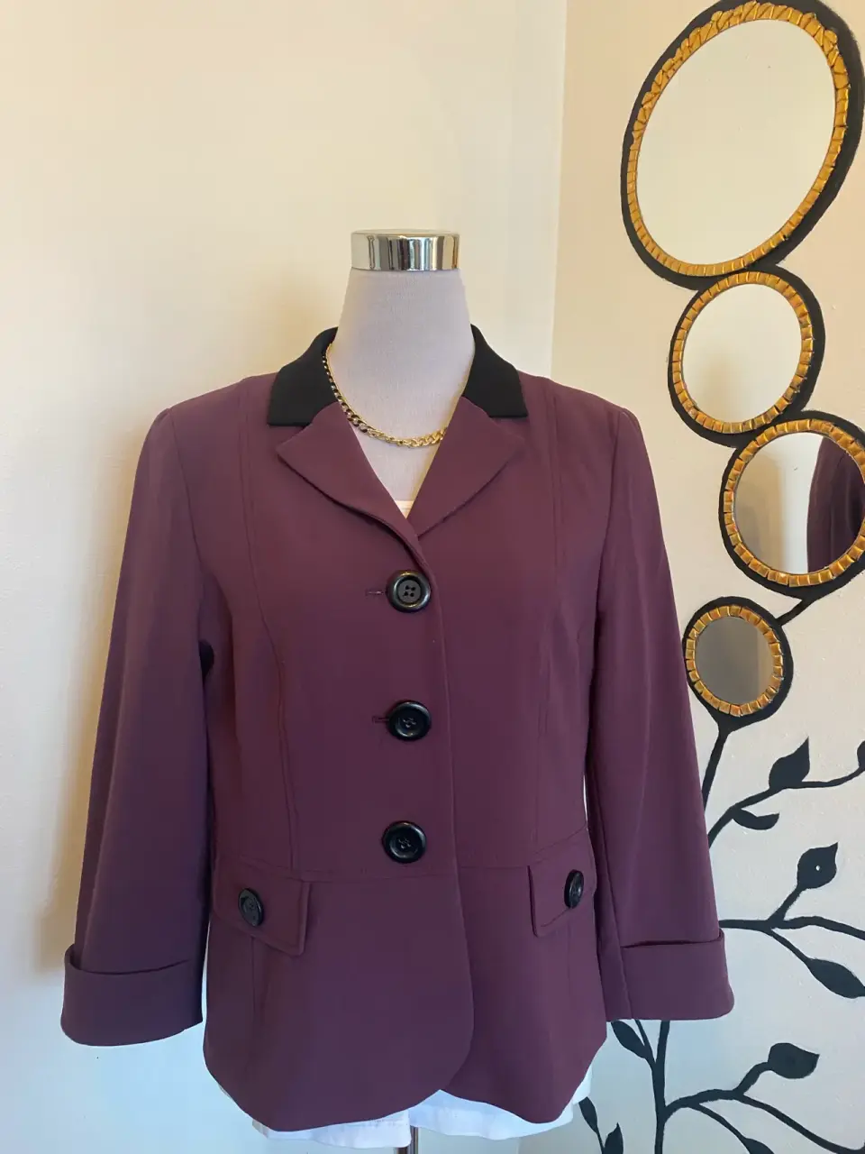 Blazer morado oscuro talla 40 - miniatura 4