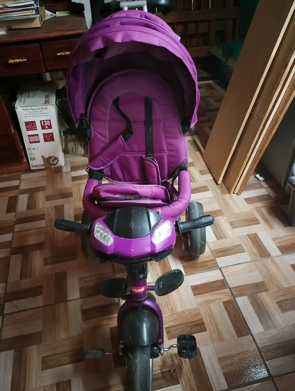 Triciclo infantil morado - miniatura 1