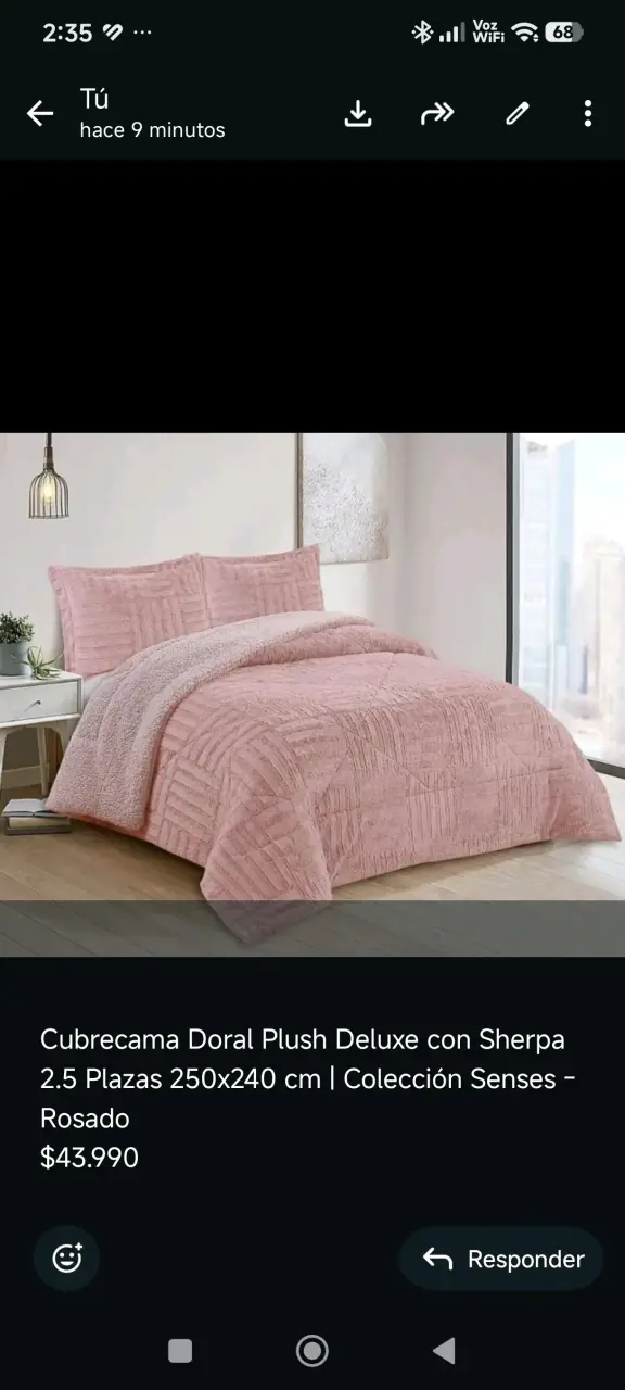 Cobrelecho rosado Doral Plush Deluxe