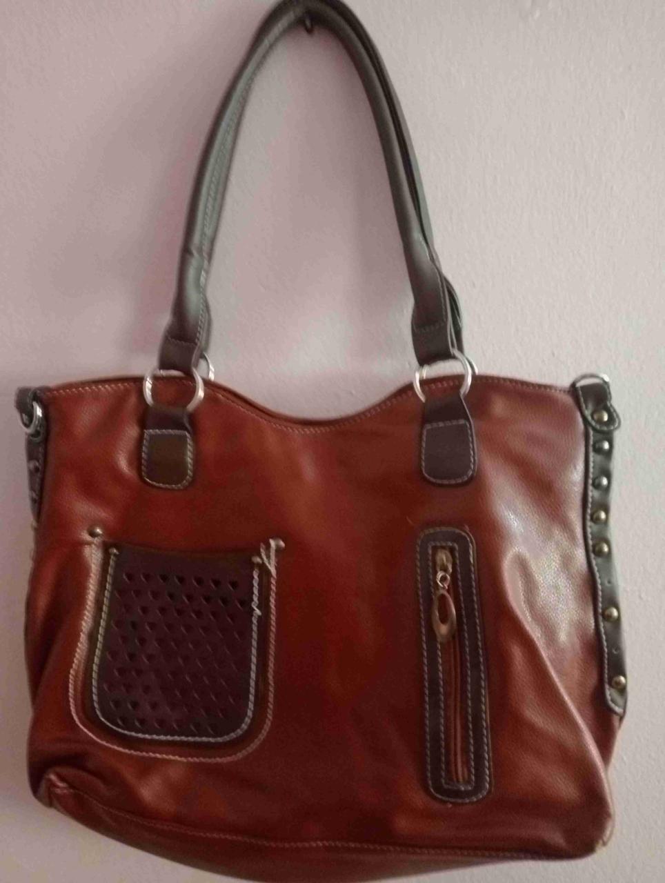 Cartera marrón de cuero - miniatura 1