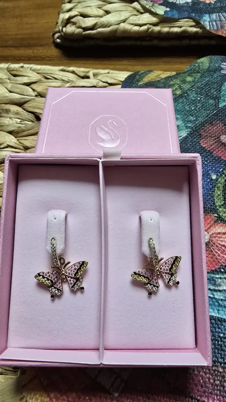Aros mariposa con cristales - miniatura 2