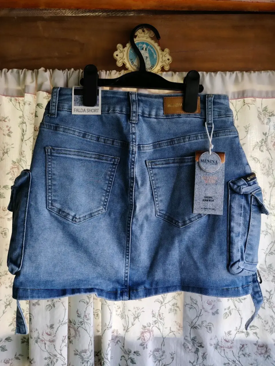 Falda short denim con bolsillos - miniatura 2