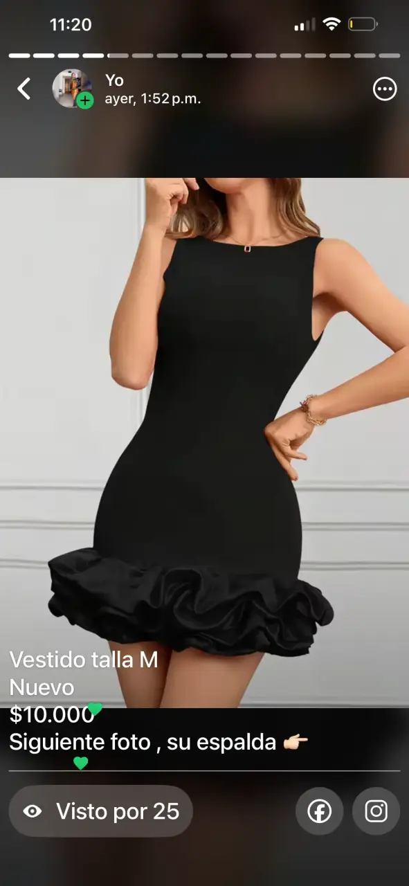 Vestido negro elegante talla M - miniatura 1