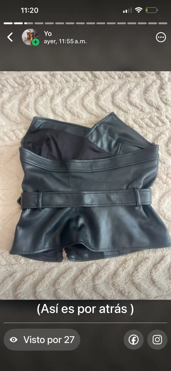Top negro Zara con cinturón - miniatura 2