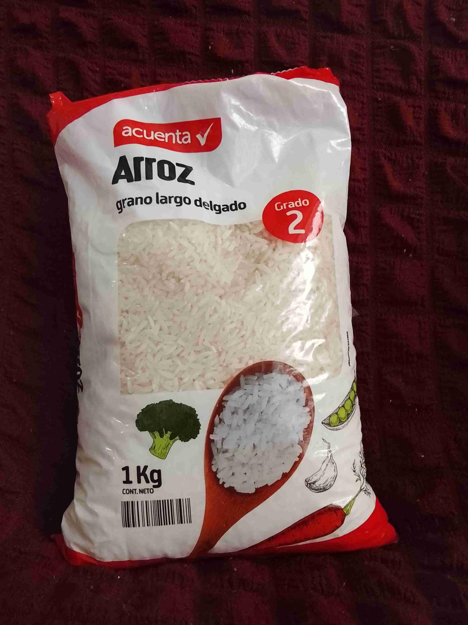 Arroz grano largo delgado 1kg