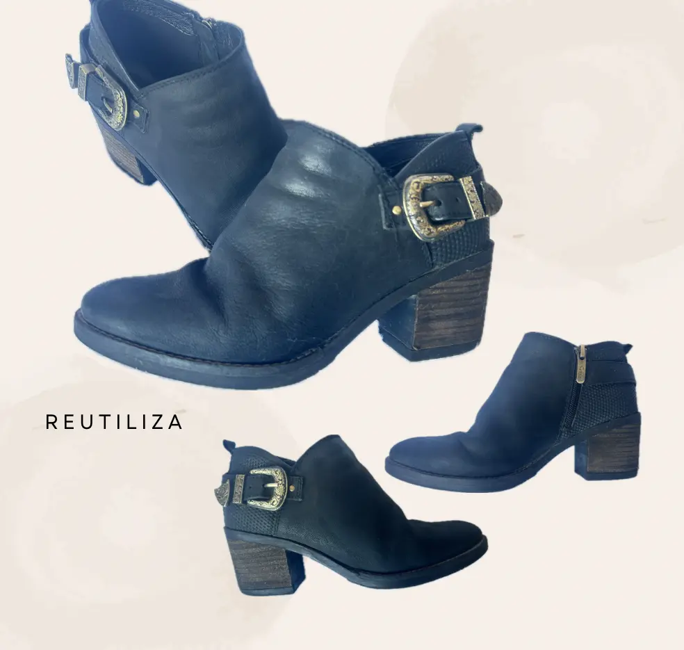Botines negros con hebilla - miniatura 1
