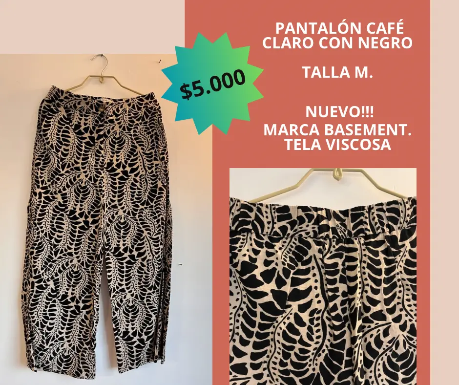 Pantalón caf&eacute; con negro Basement - miniatura 1
