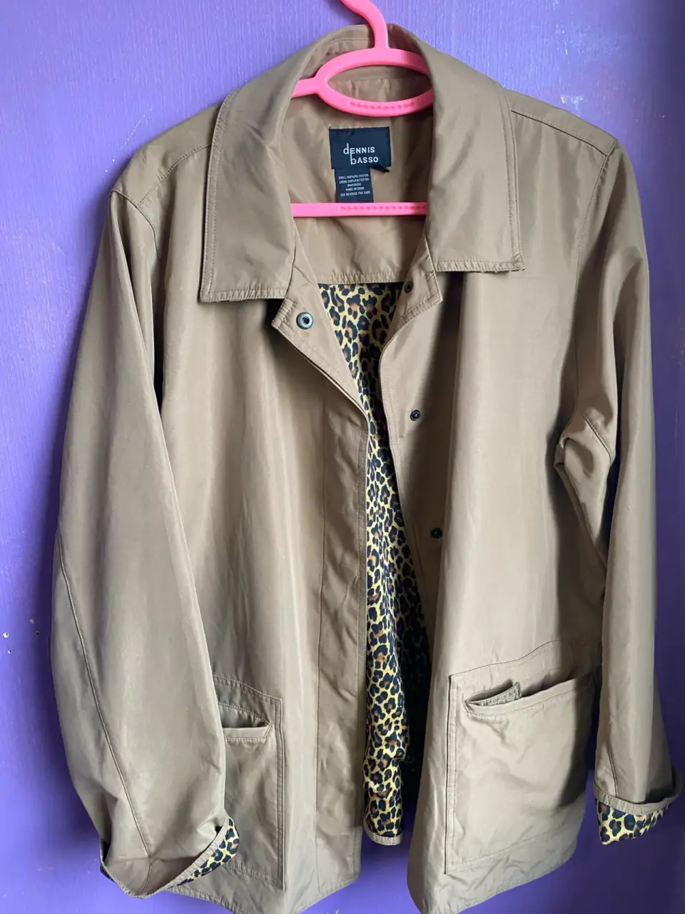 Chaqueta beige con forro estampado - miniatura 1