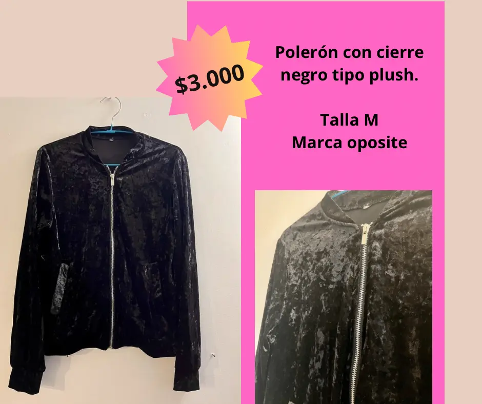 Polerón negro tipo plush - miniatura 1