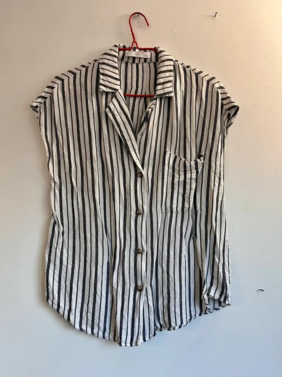 Blusa rayada blanca y gris Mango - miniatura 2
