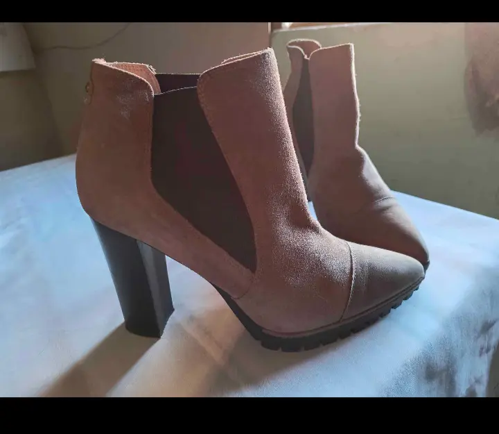 Botines de tacón altos beige - miniatura 3