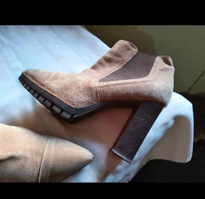 Botines de tacón altos beige - miniatura 4