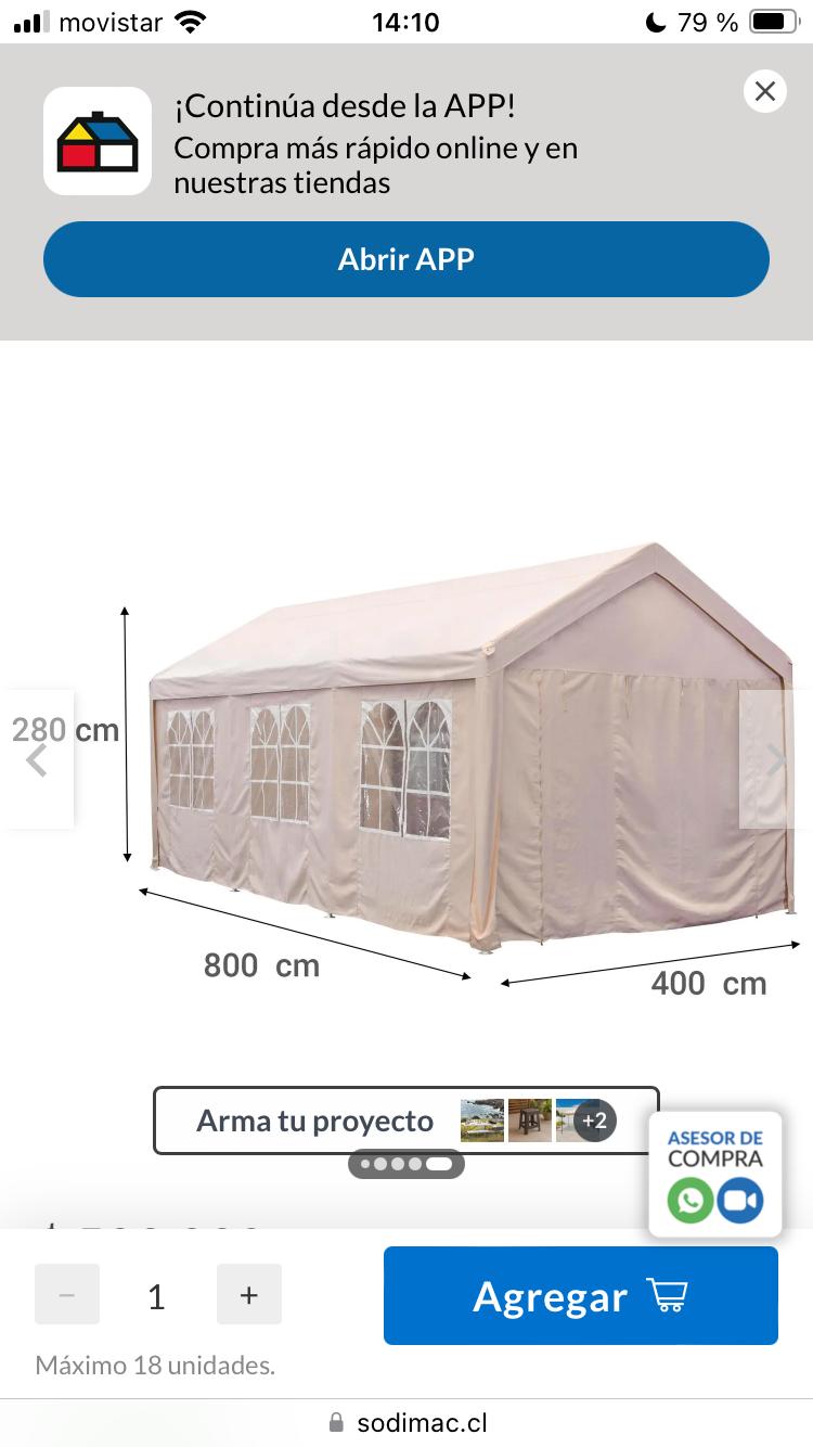 Carpa impermeable color beige 8x4x280 - miniatura 3