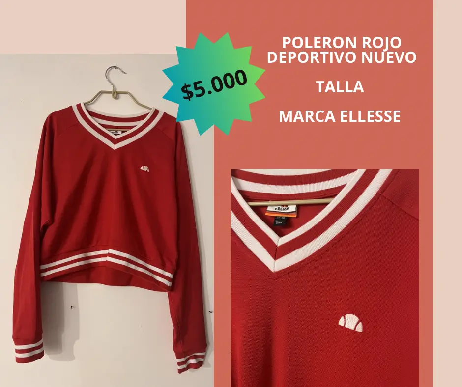 Polerón rojo deportivo Ellesse