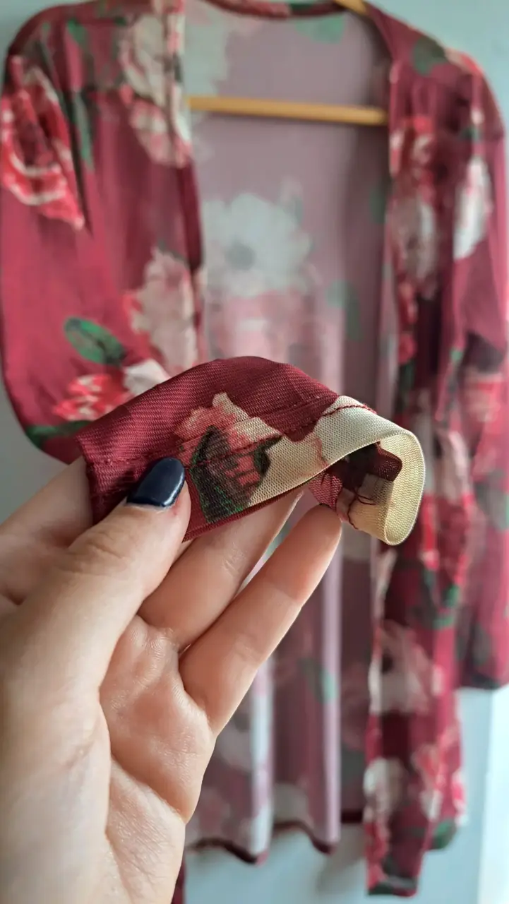 Kimono floral burdeo - miniatura 4
