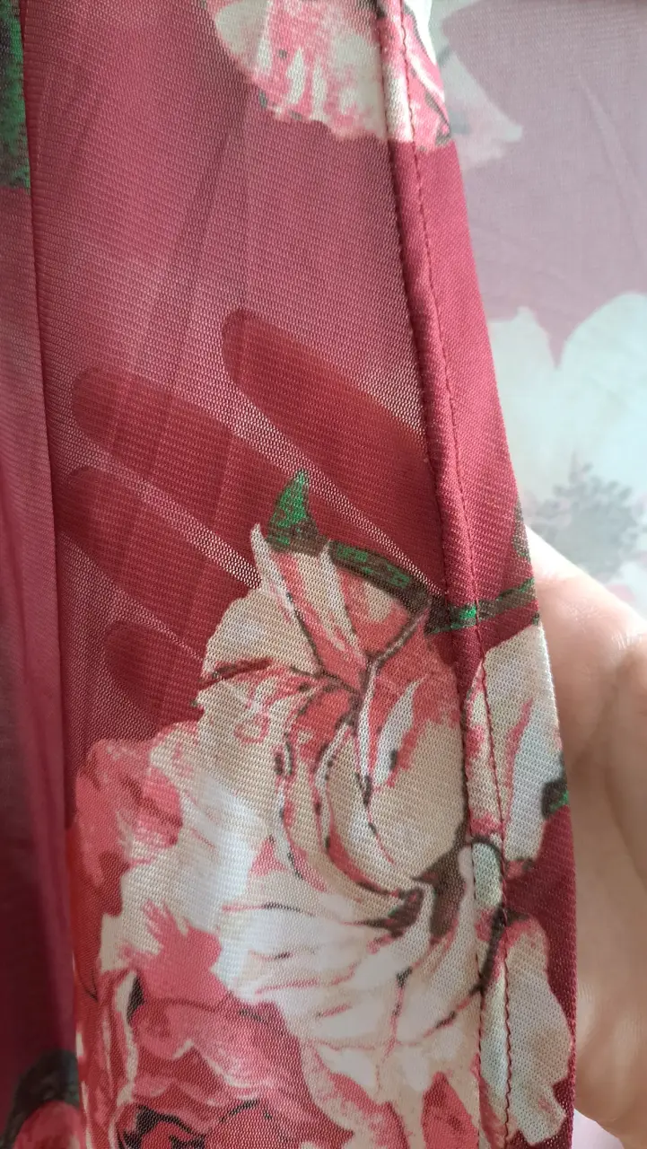 Kimono floral burdeo - miniatura 5