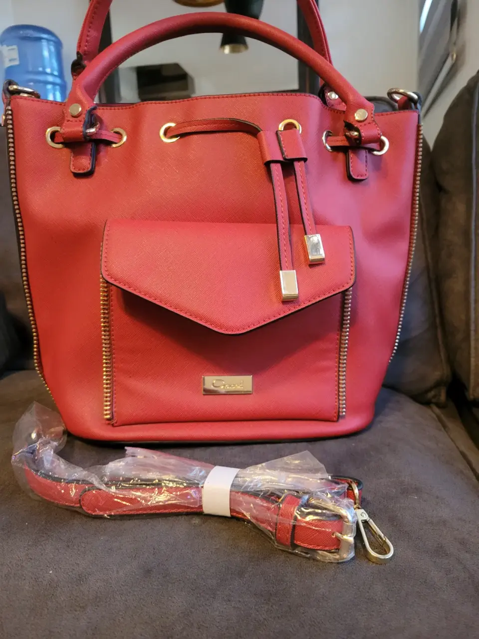 Bolso rojo con tirante extraíble - miniatura 5