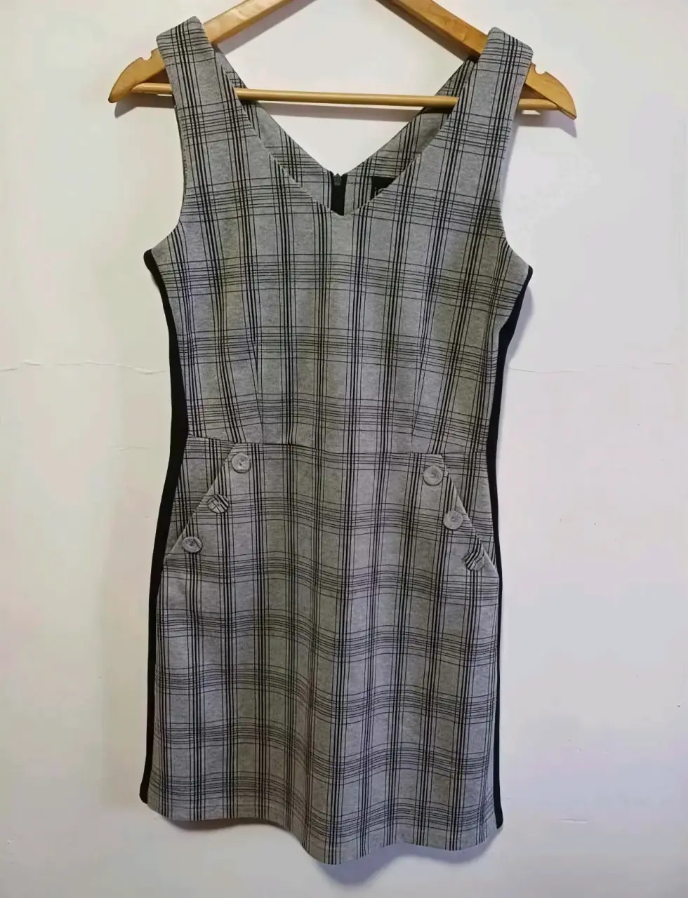 Vestido de cuadros gris - miniatura 1