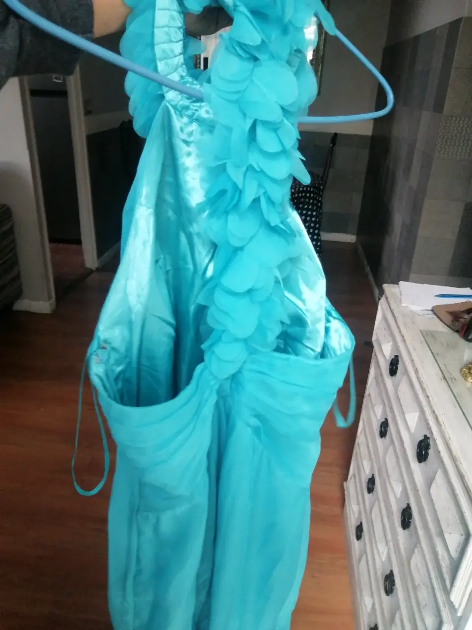 Vestido largo azul turquesa - miniatura 2