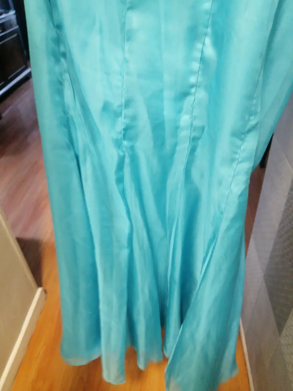 Vestido largo azul turquesa - miniatura 3