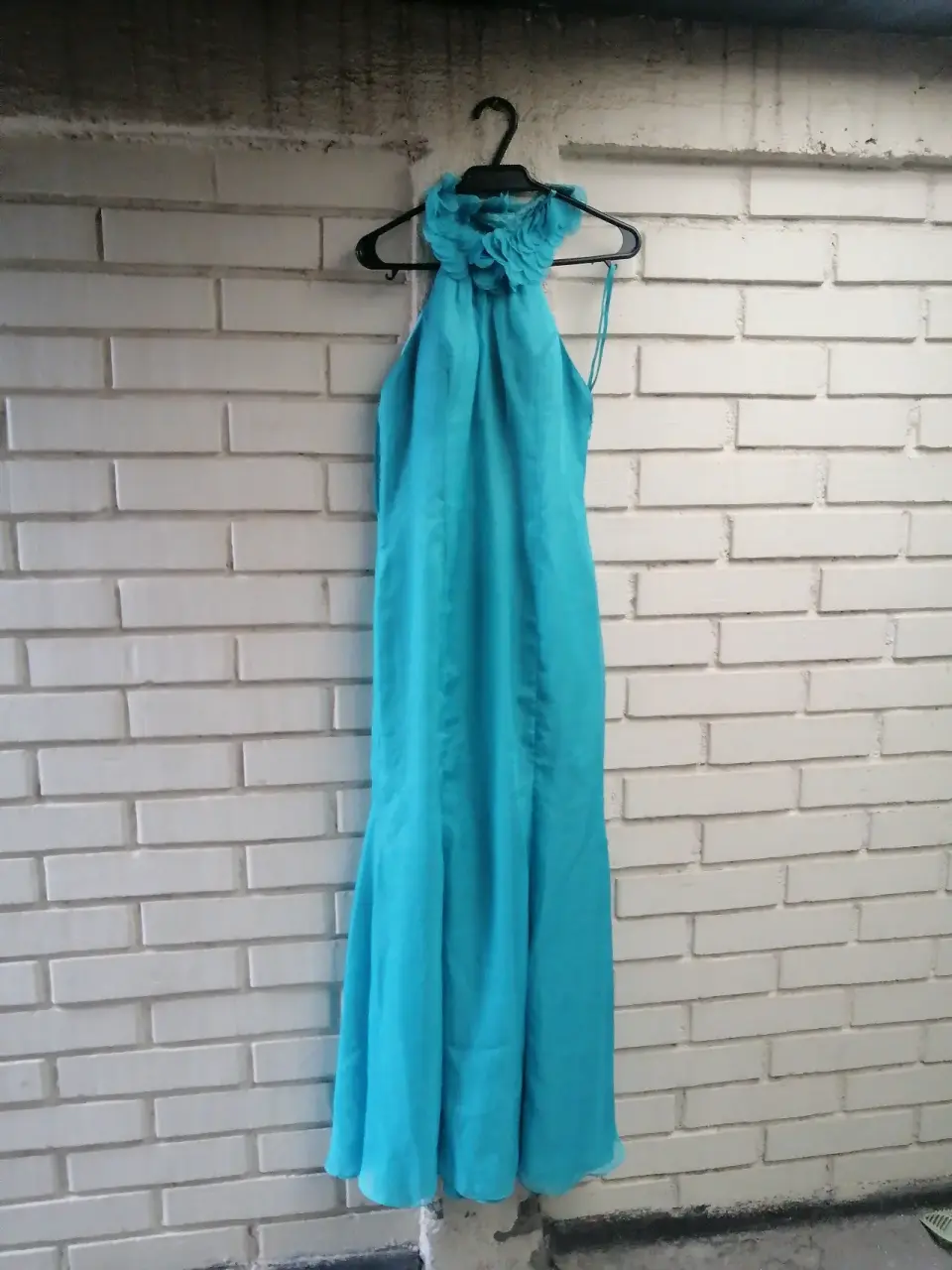 Vestido largo azul turquesa - miniatura 4