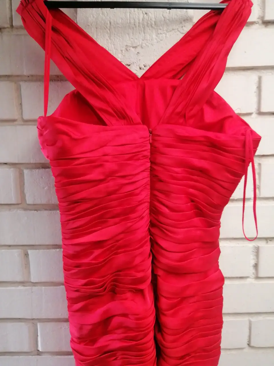 Vestido rojo fruncido - miniatura 3