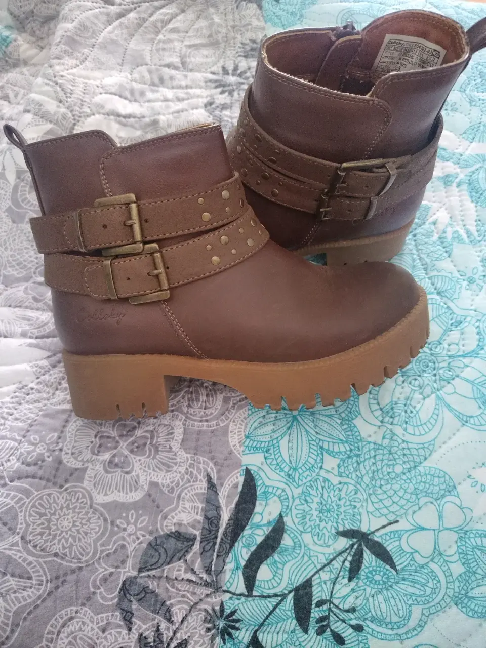 Botas de cuero marrón niña Colloky - miniatura 2