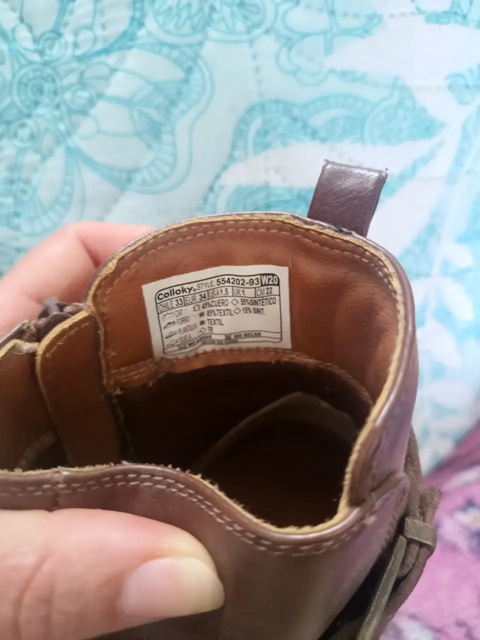Botas de cuero marrón niña Colloky - miniatura 3