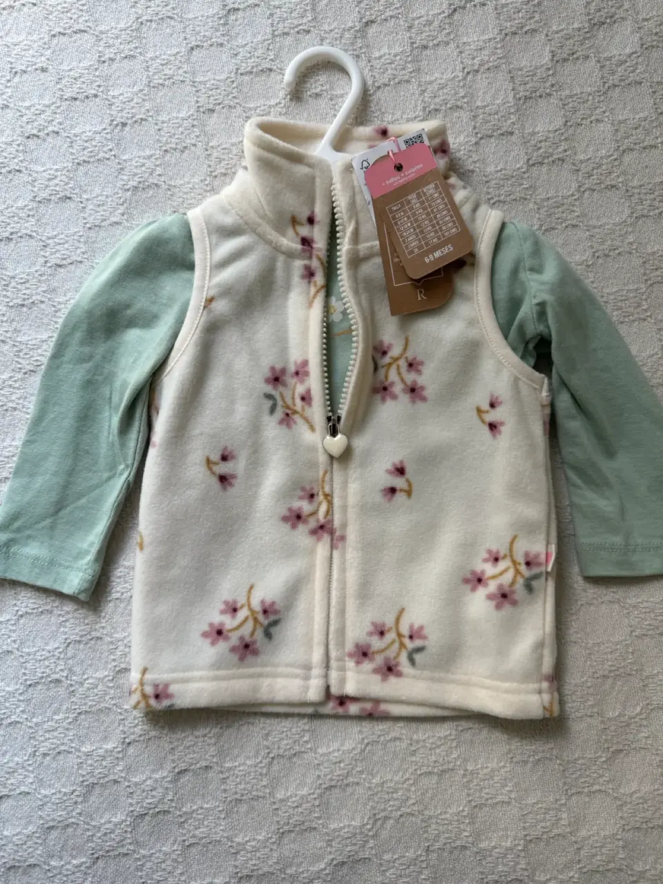 Chaleco polar floral para bebé
