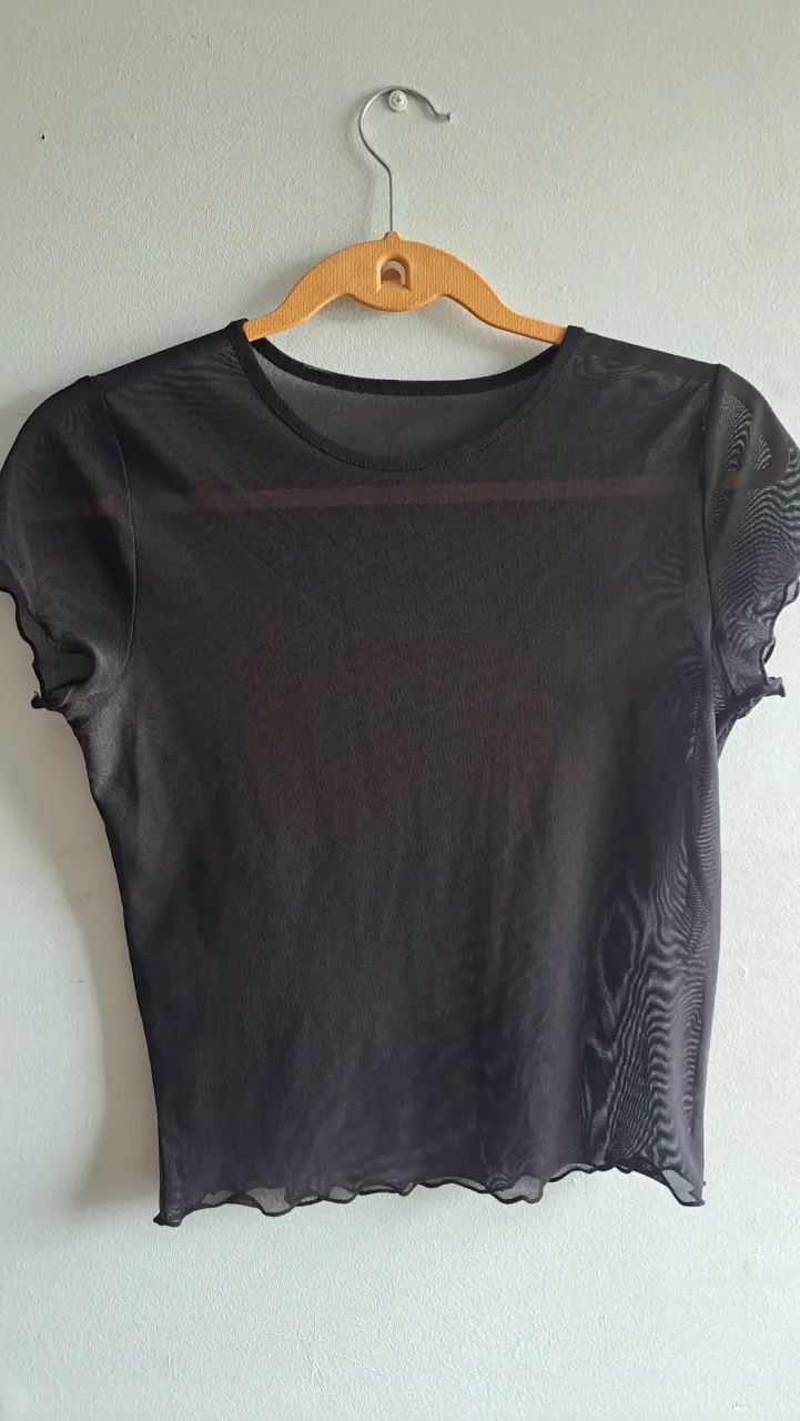 Polera malla negra transparente - miniatura 2