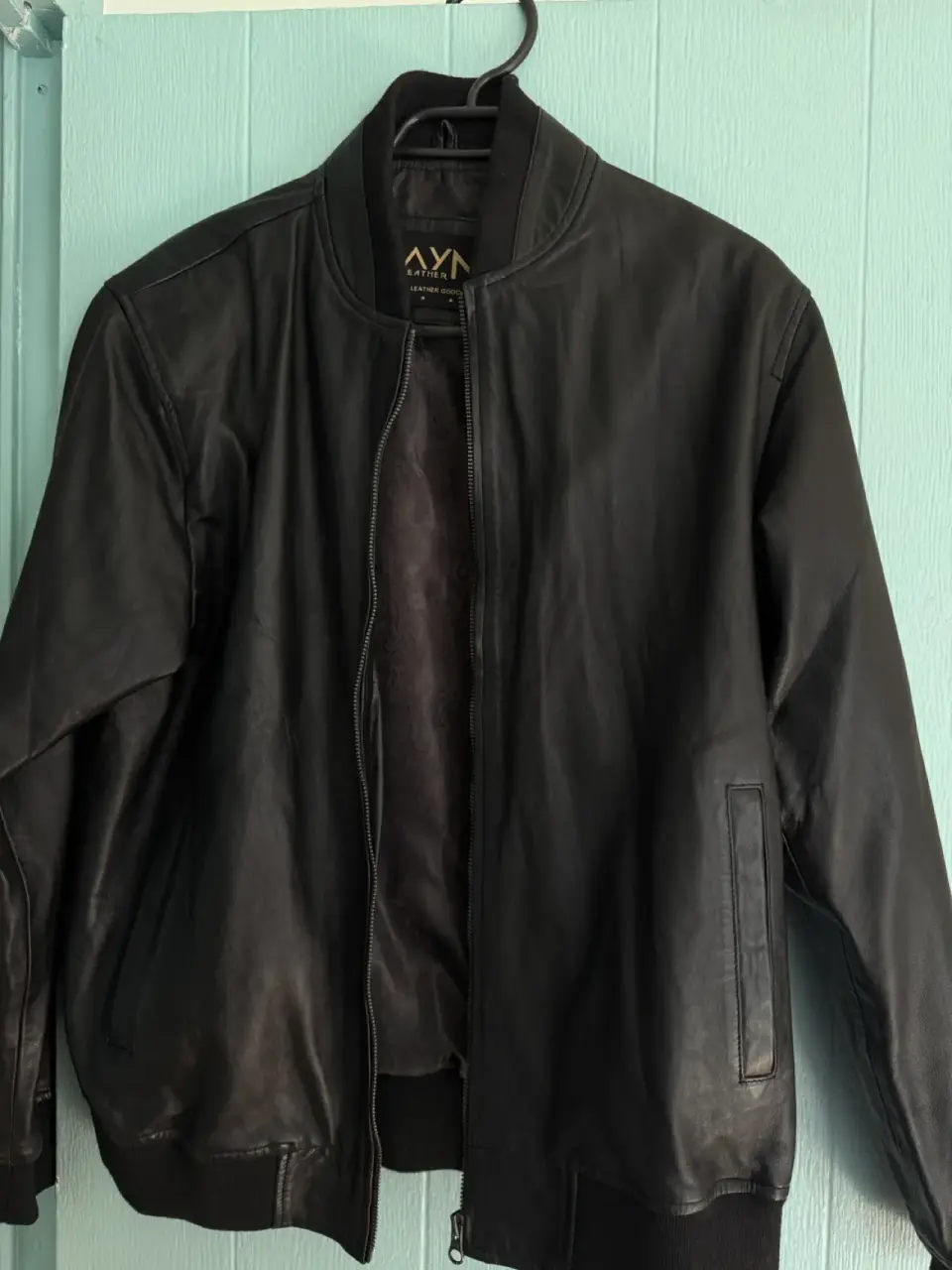 Chaqueta de cuero ZAYX negra hombre talla L - miniatura 2