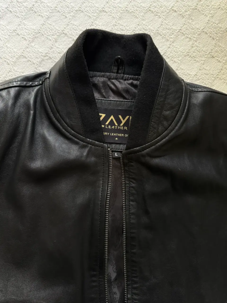 Chaqueta de cuero ZAYX negra hombre talla L - miniatura 4