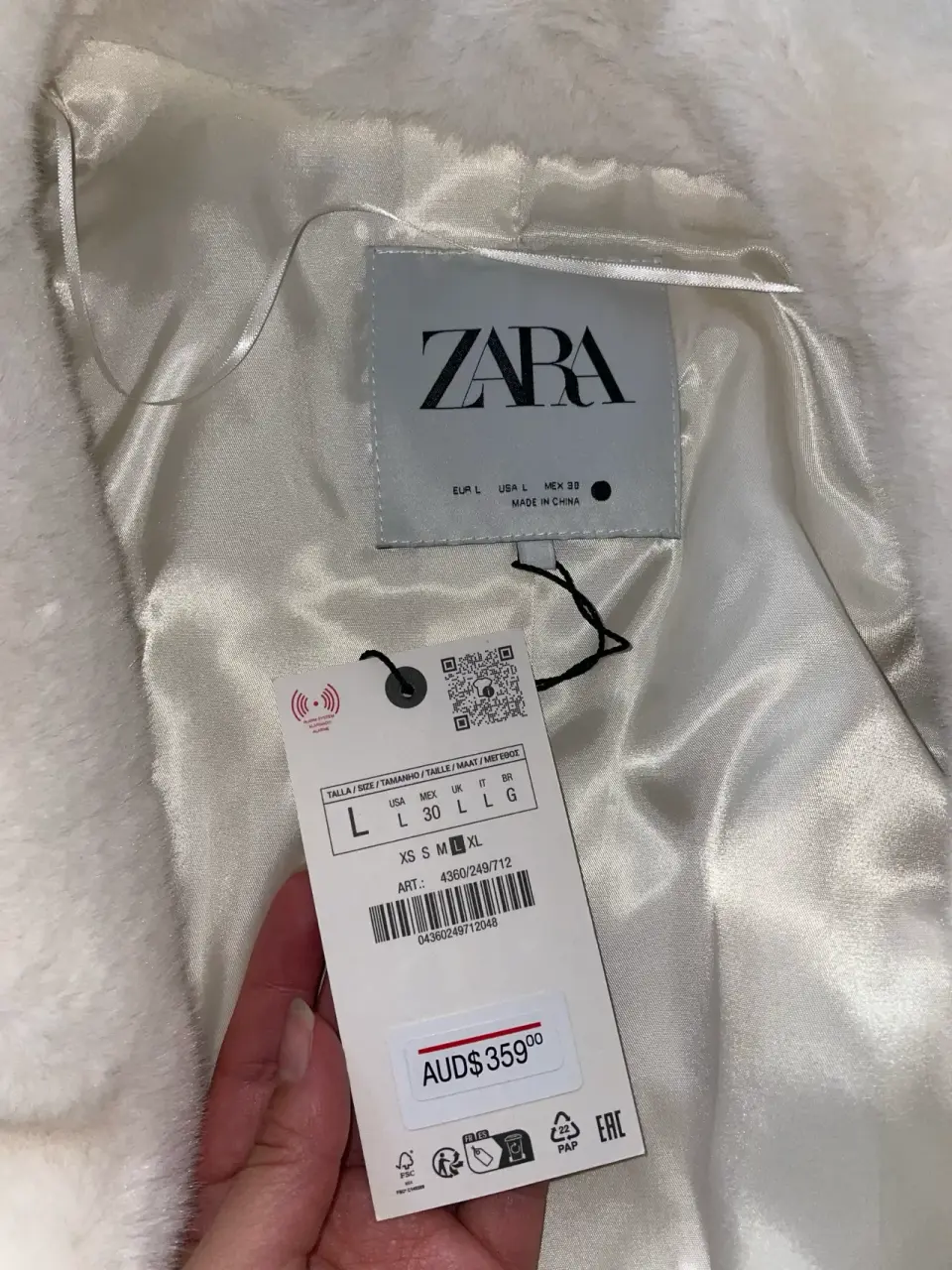 Abrigo blanco Zara - miniatura 3