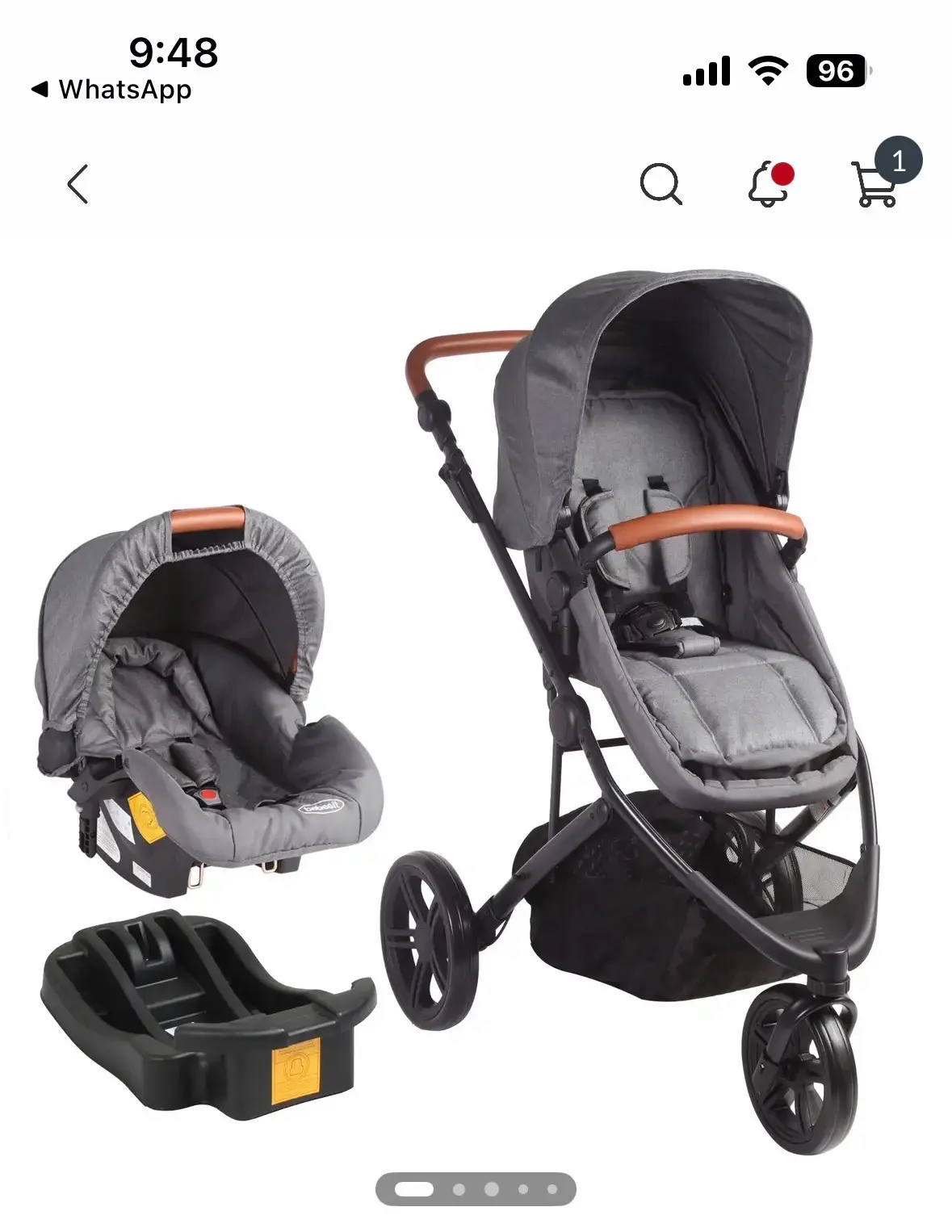 Coche para bebé gris - miniatura 5