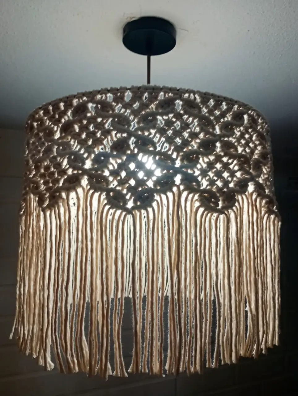 Lámpara colgante de macramé - miniatura 4