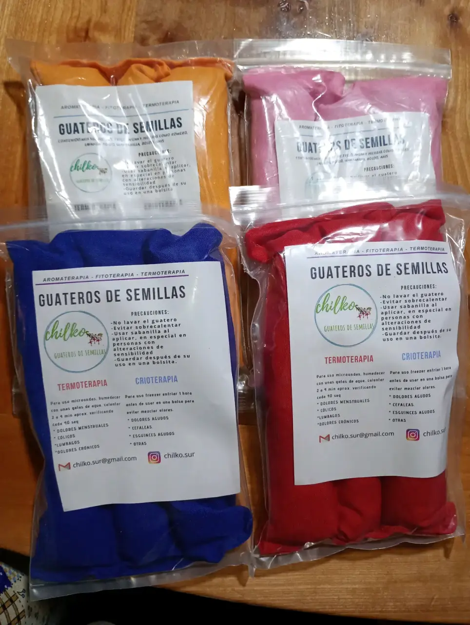 Guateros de semillas coloridos