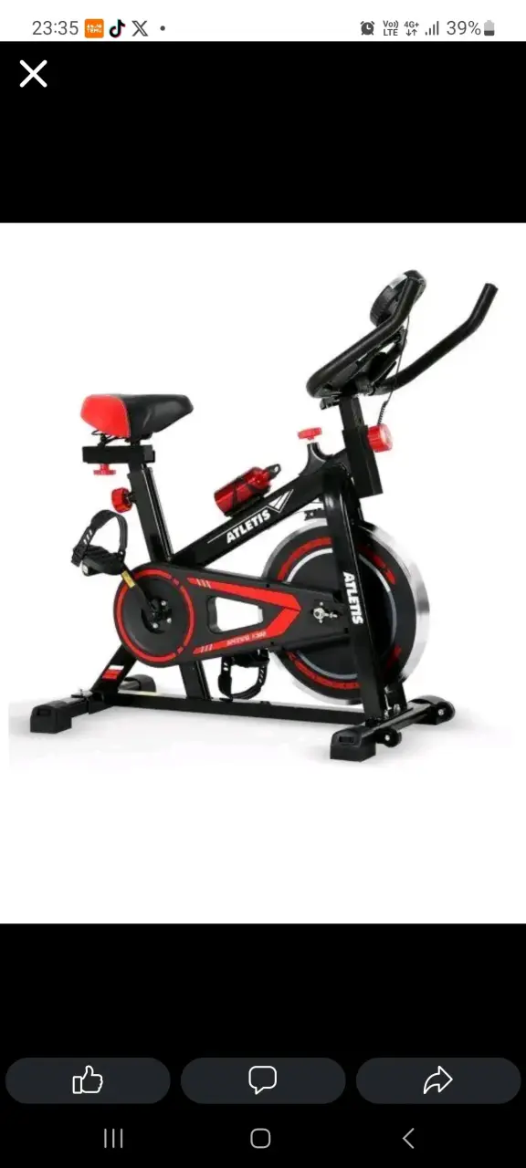 Bicicleta estática Atletic negra y roja - miniatura 1