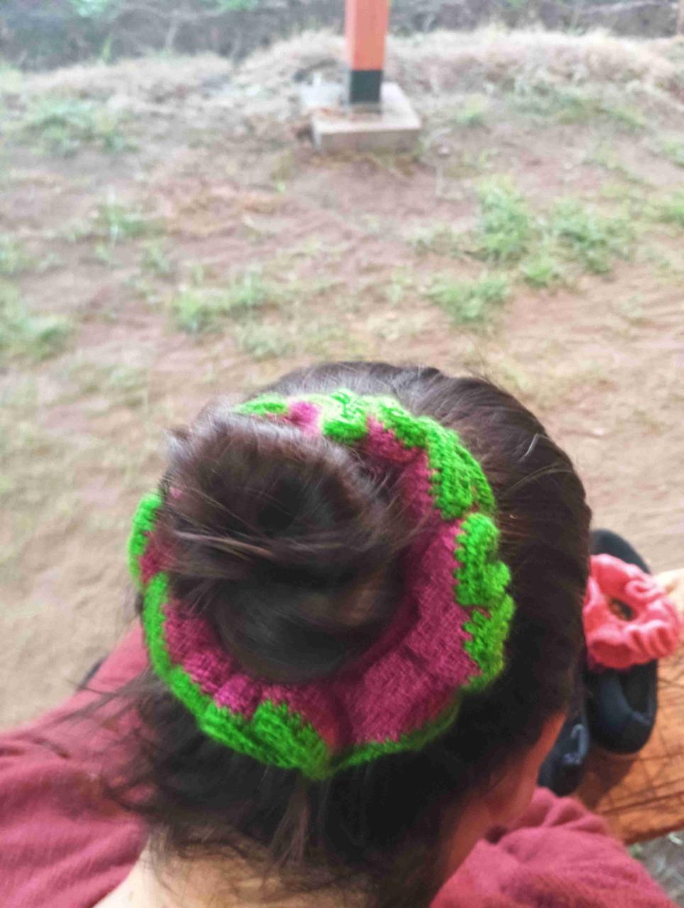Scrunchies tejido colorido - miniatura 1