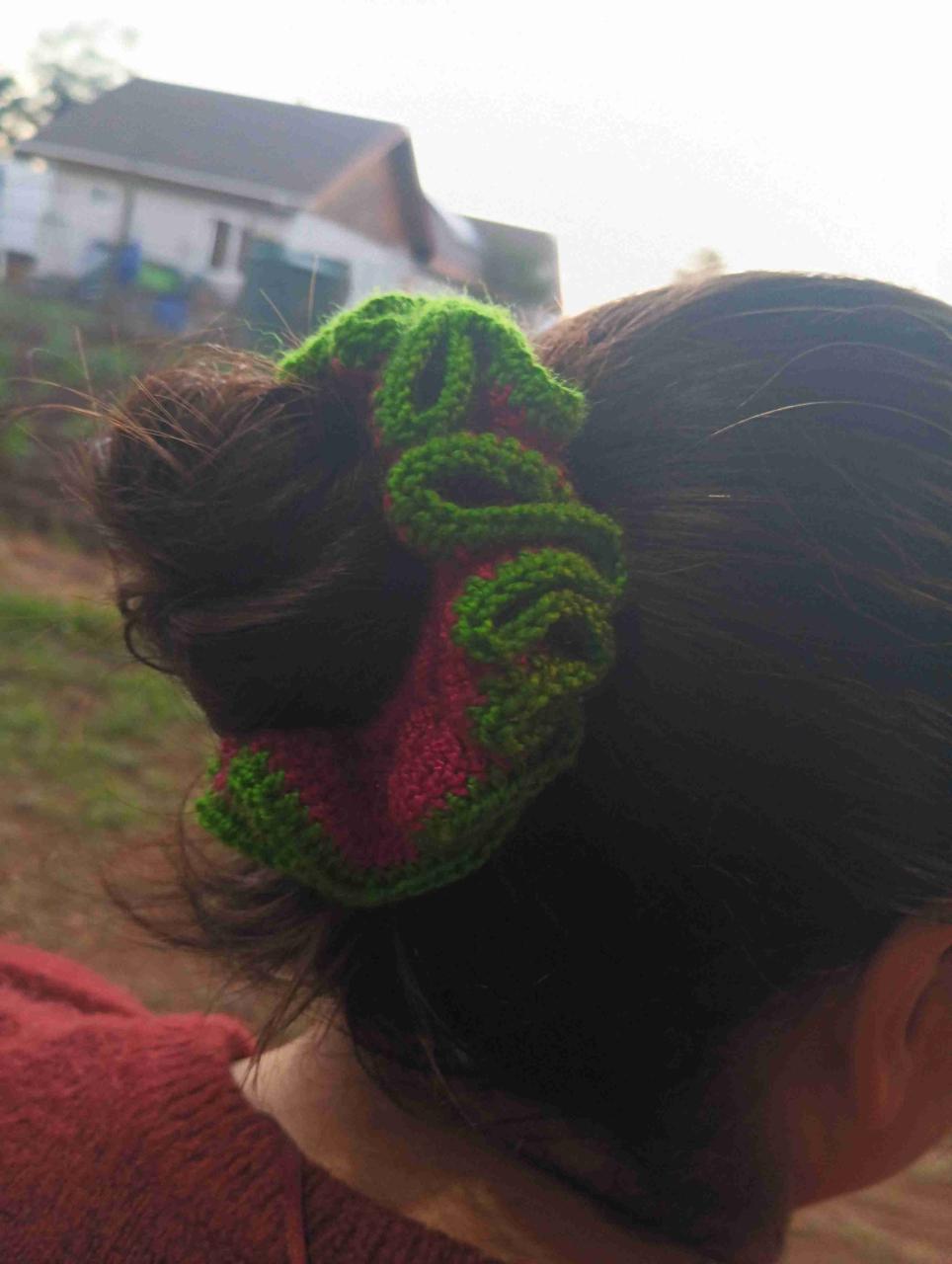 Scrunchies tejido colorido - miniatura 4