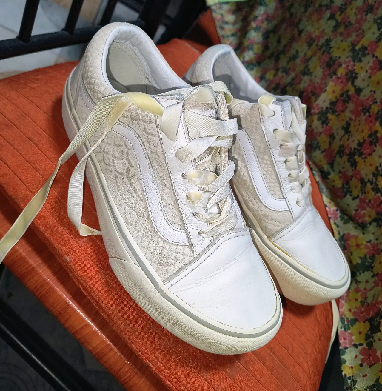 Zapatillas blancas de cuero Vans 23.5 cm - miniatura 1