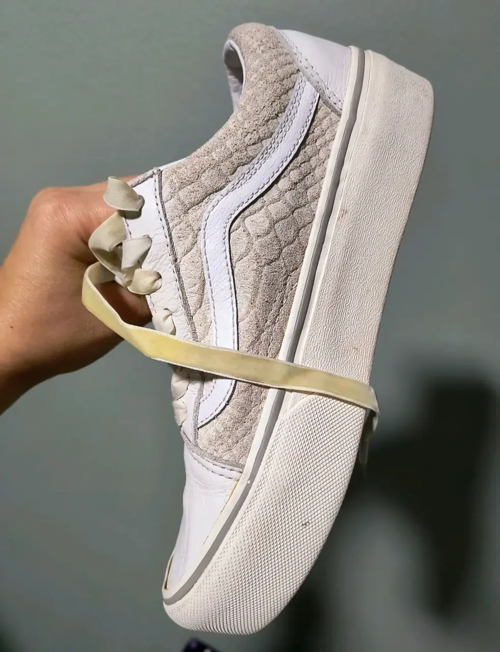Zapatillas blancas de cuero Vans 23.5 cm - miniatura 2