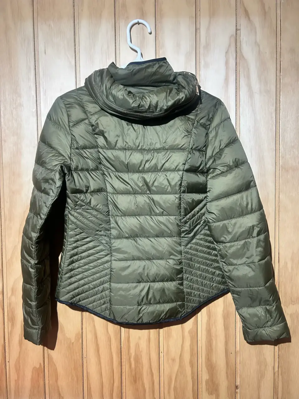 Chaqueta acolchada verde con capucha talla XS - miniatura 2