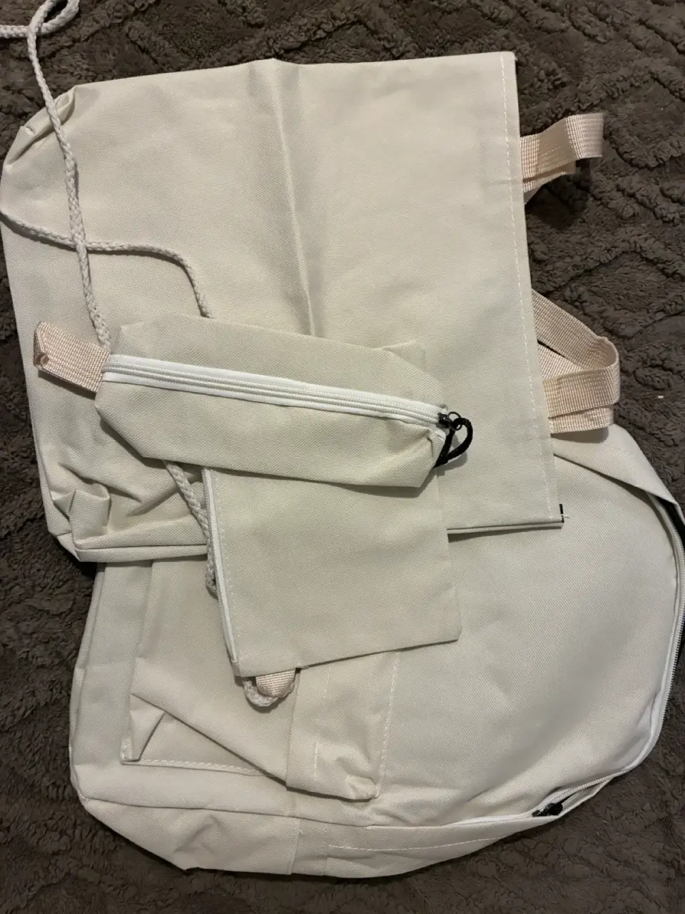 Mochila beige unisex - miniatura 3