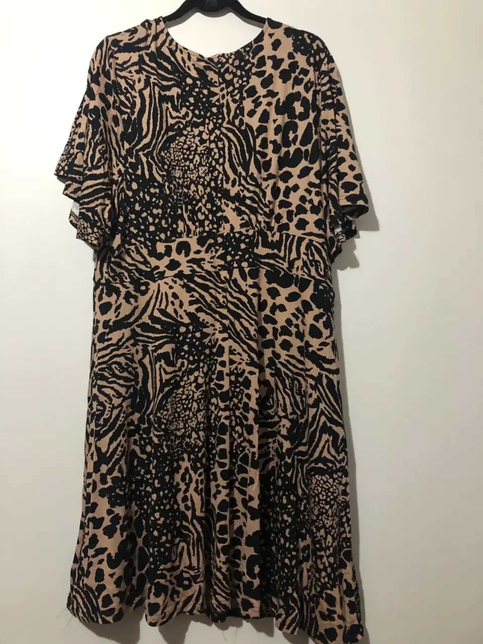 Vestido animal print marrón y negro - miniatura 2