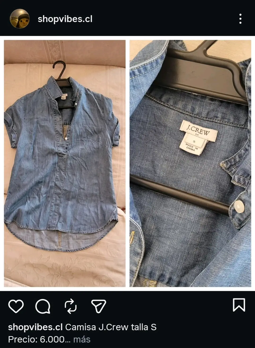 Camisa J.Crew azul talla S