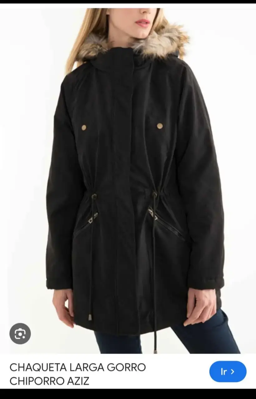 Chaqueta negra con capucha de chiporro - miniatura 2
