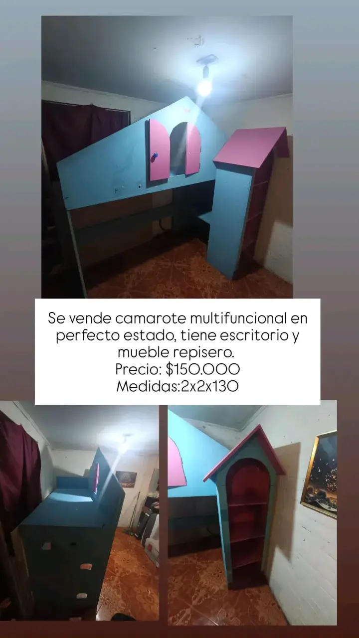 Camarote multifuncional con escritorio - miniatura 1