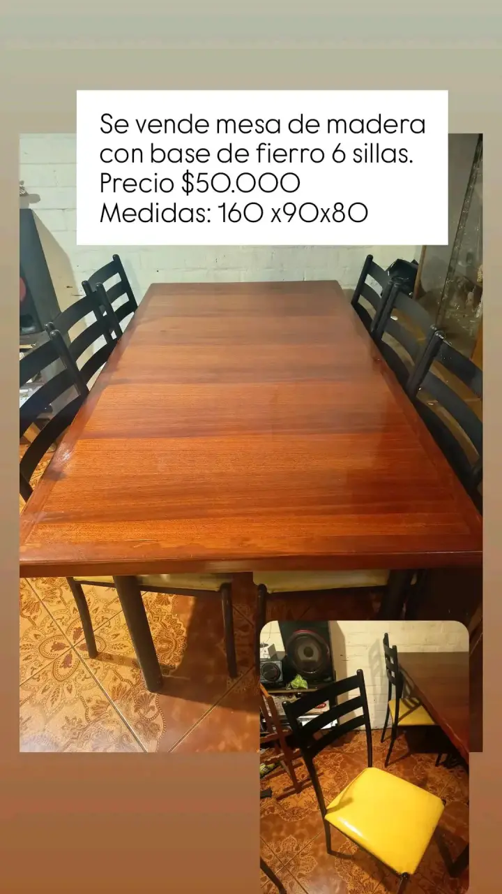 Mesa de madera con sillas - miniatura 1