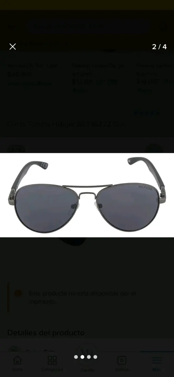 Gafas sol aviador negros tommy - miniatura 3