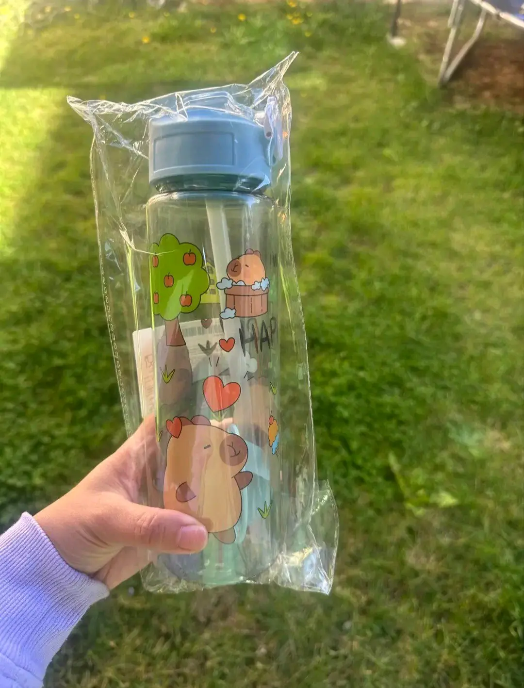 Botella de agua con diseño divertido